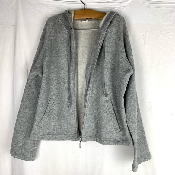 J. Crew Gym Full Zip Hoodie Sweatshirt Heather Gray Pockets size M - Picture 4 of 5